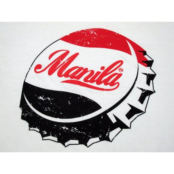 Manila Soda Bottle Cap Coca-Cola Coke white t-shirt sz XXL Made in Philippines - Picture 3 of 5